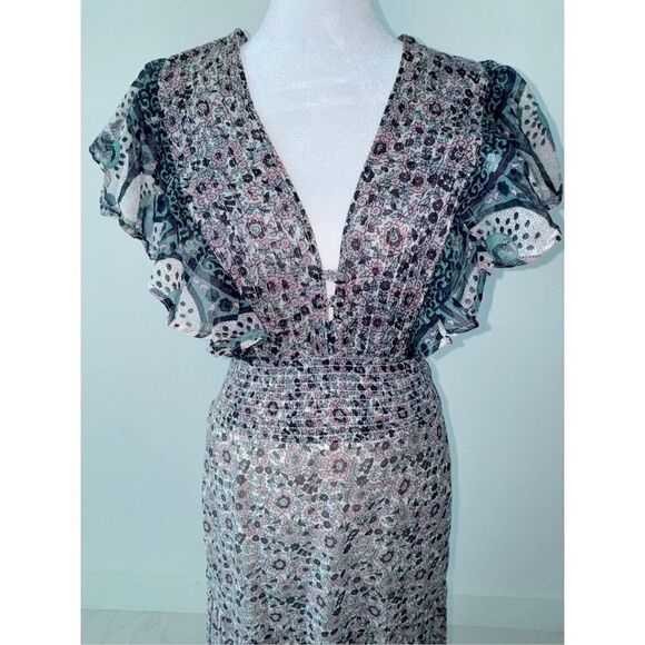Free People Collab Silva Sequin Jen’s Pirate
Floral Maxi Dress Ruffle Sleeves - Picture 10 of 14